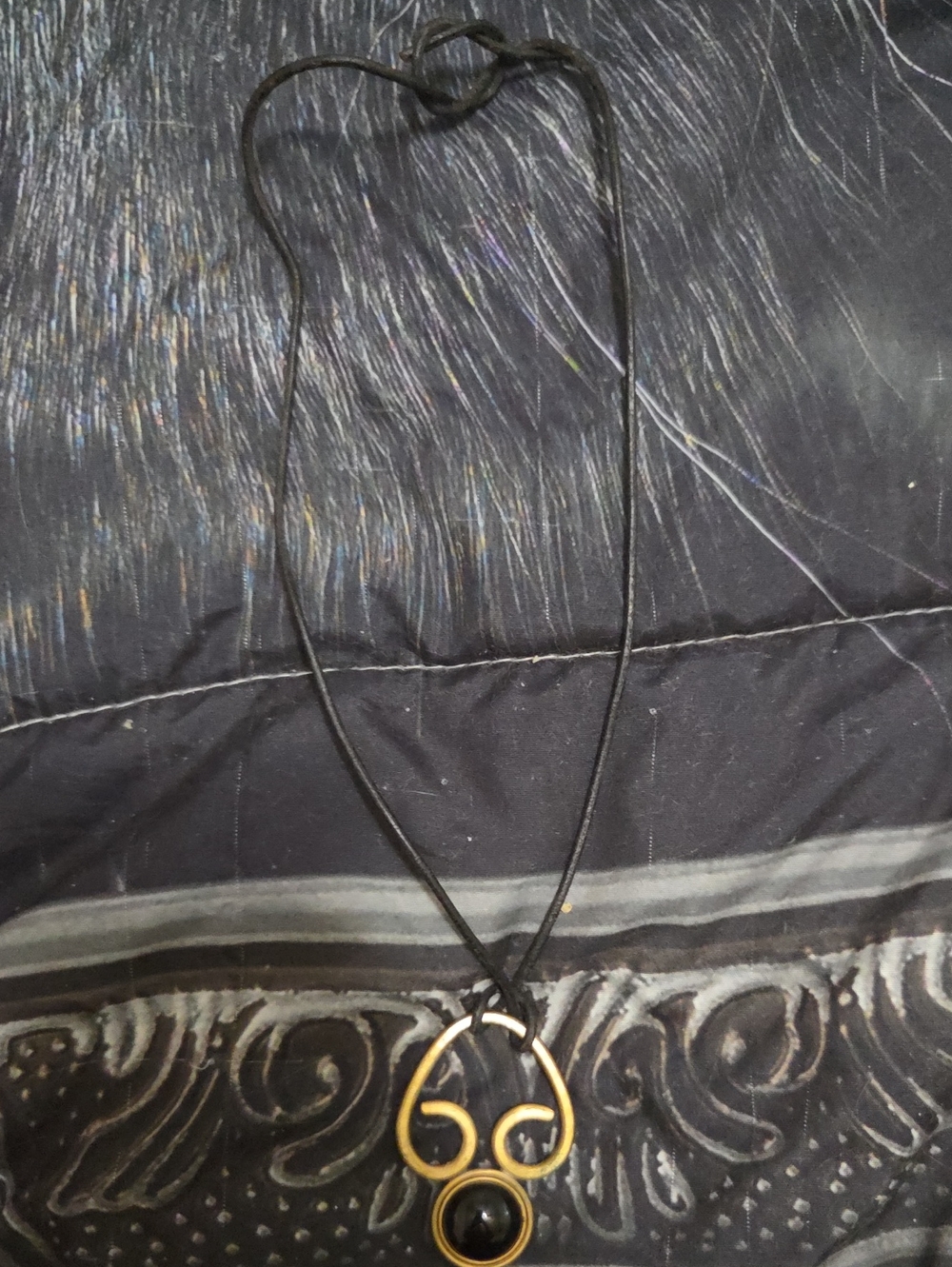 Black and Gold Pendant Necklace - Women Jewelry
